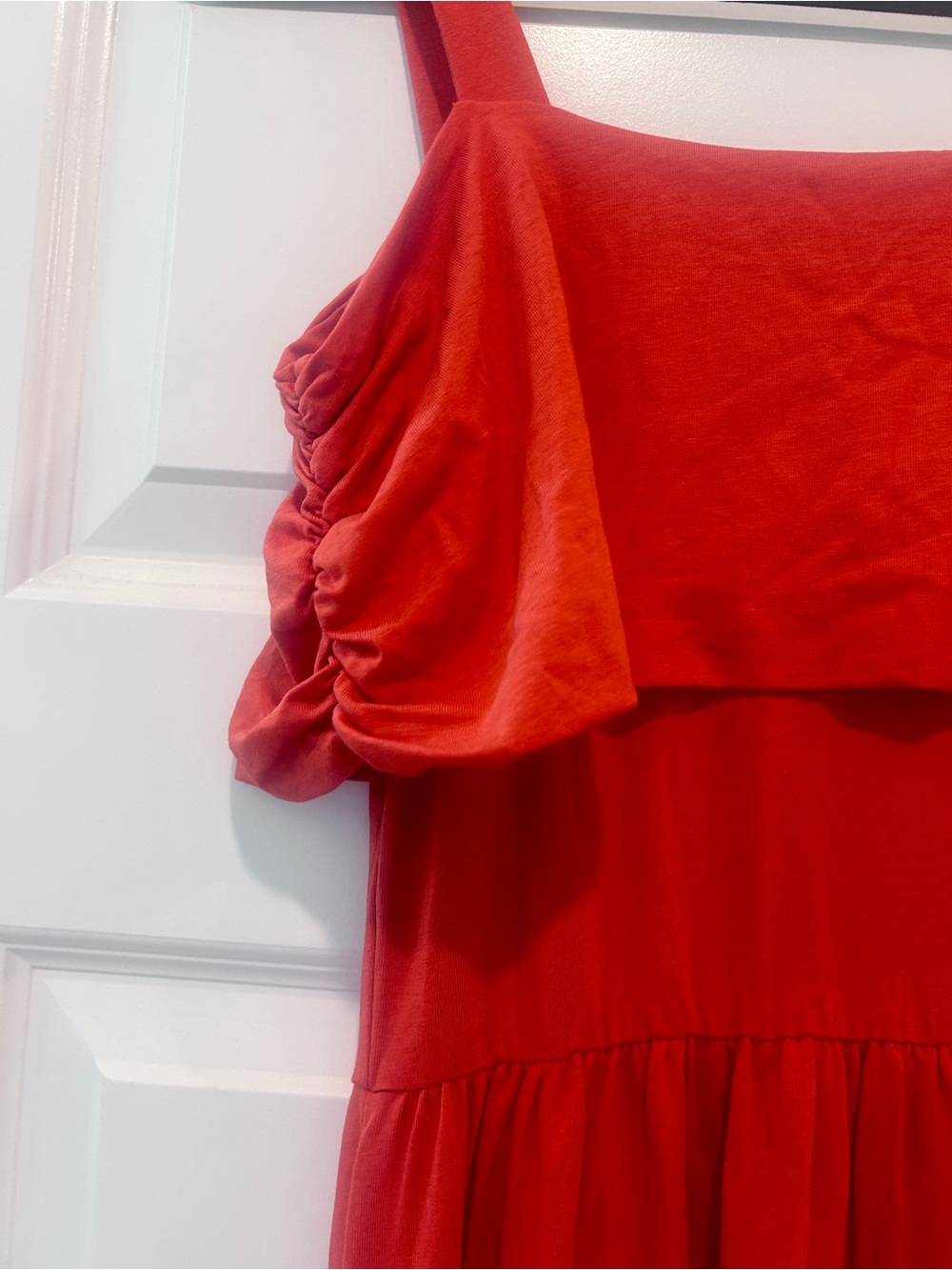 NWT Nation LTD Tamaira Off the Shoulder Auburn Red Pima Cotton Maxi Dress XS - Picture 7 of 7